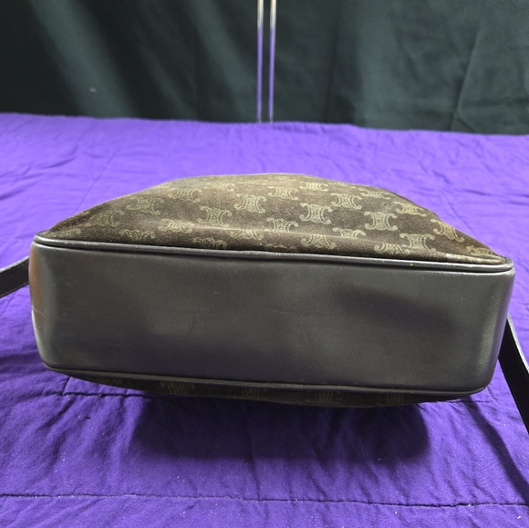 EUC AUTHENTIC VINTAGE CELINE BROWN SUEDE LEATHER SHOULDER BAG - Picture 3 of 9